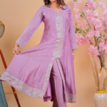 mint elegance embroidered anarkali suit set
