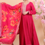 ruby royale embroidered anarkali suit set